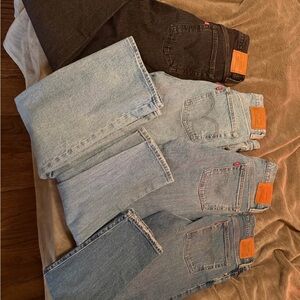 Levi's Men's Jeans - Black and Light Blue